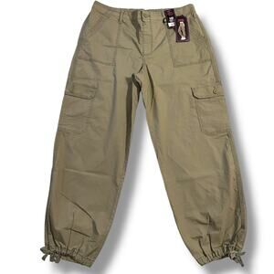 No Boundaries Womens Relaxed Fit Cargo Pants Mid Rise Stretch Green XL 15 17